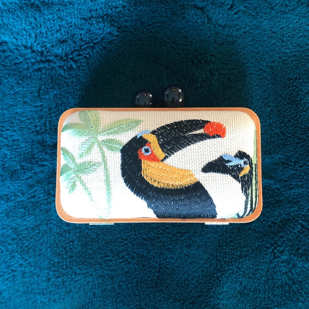 Embroidered Toucan purse